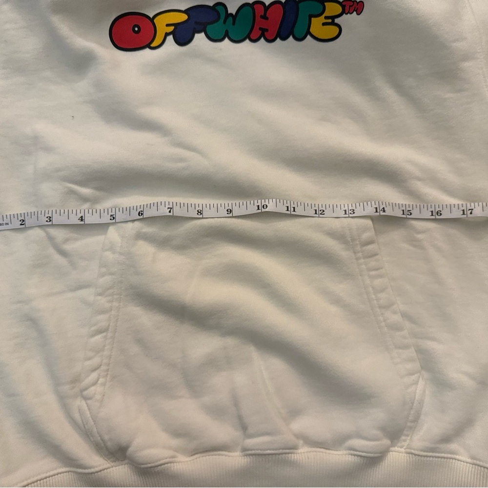 Off-White Cream Hoodie with Multicolor Logo - Picture 8 of 8
